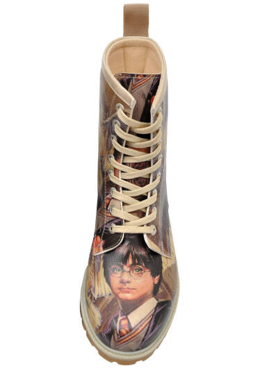 Women Vegan Leather Multicolor Tall Boots - Warner Bros Harry and Hedwig Harry Potter - 6