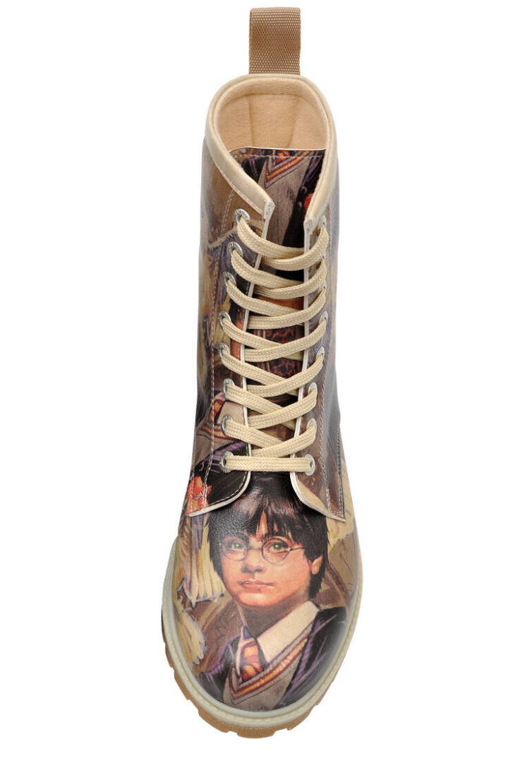 Women Vegan Leather Multicolor Tall Boots - Warner Bros Harry and Hedwig Harry Potter - 6
