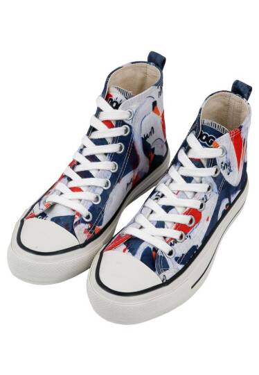 Women Vegan Leather Navy Blue High Top Sneakers - Swan and Raven - 4