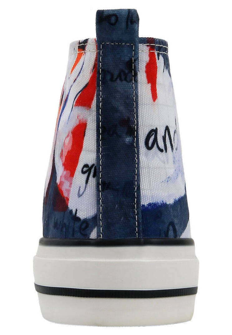 Women Vegan Leather Navy Blue High Top Sneakers - Swan and Raven - 8