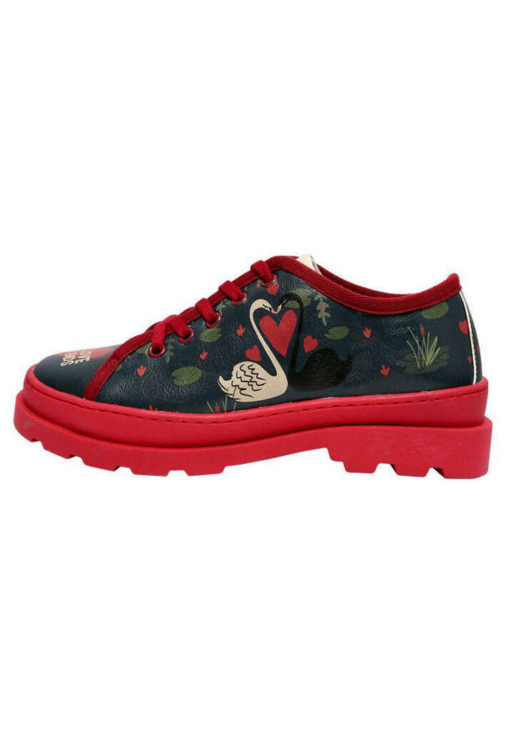 Women Vegan Leather Navy Blue Sneakers - True Love - 3