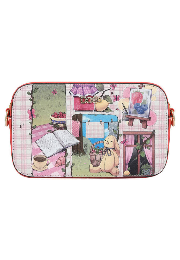 Women Vegan Leather Pink Handbag - Blooming Backyard - 2