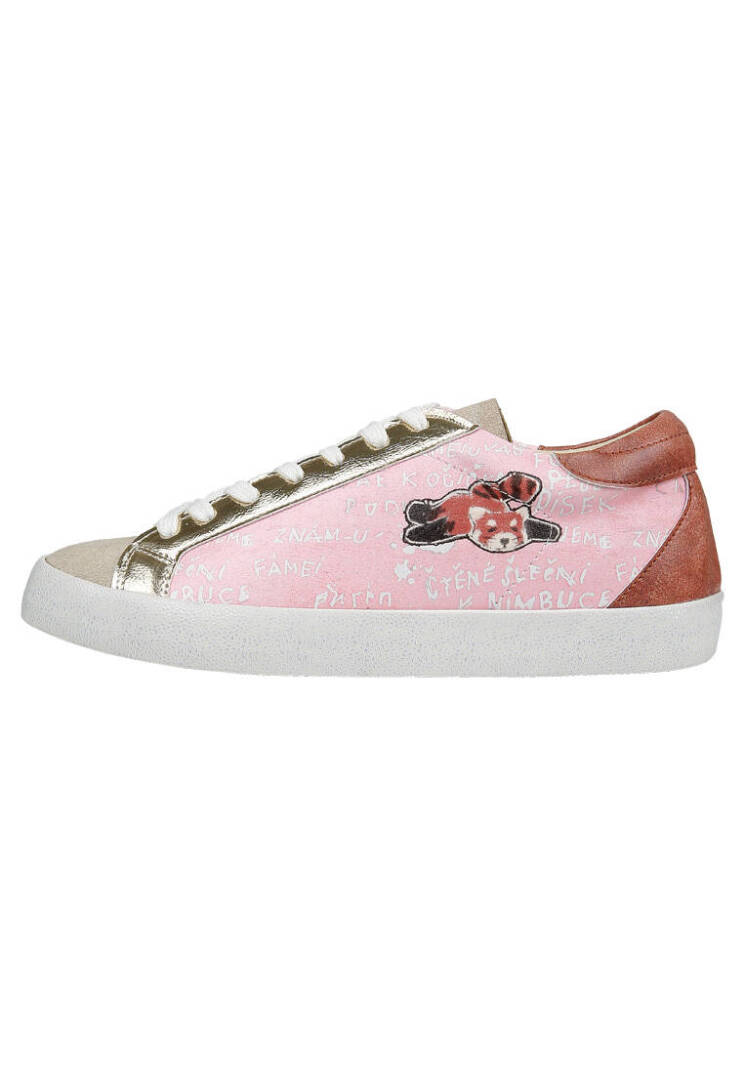 Women Vegan Leather Pink Sneakers - Peak - 1
