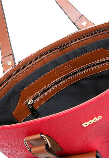 Women Vegan Leather Red Shoulder Bag - In the Puzzle - 4