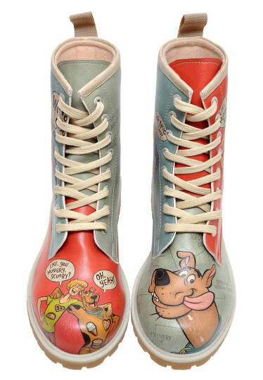 Women Vegan Leather Red Tall Boots - Warner Bros Hungry Doo Scooby Doo - 3