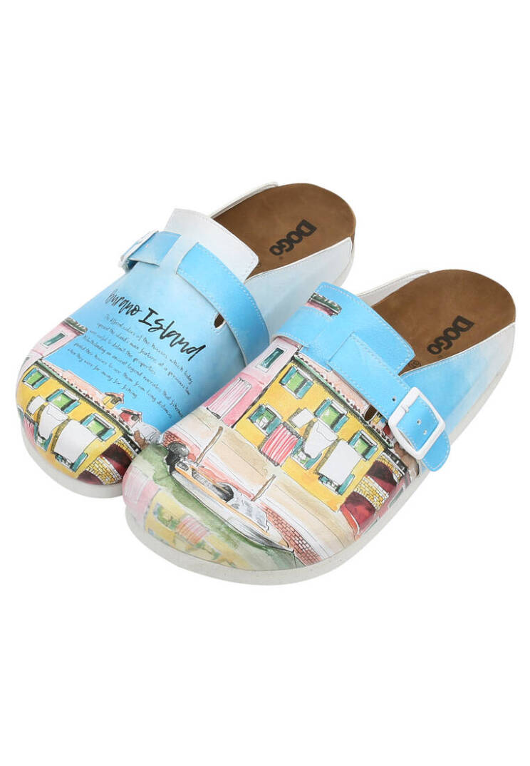 Women Vegan Leather Turquoise Slippers - Burano Island - 1
