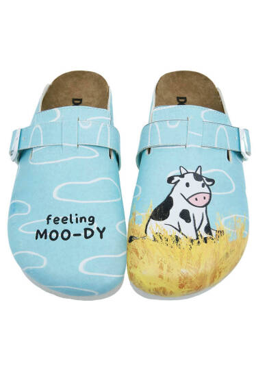 Women Vegan Leather Turquoise Slippers - Feeling Moody - 4