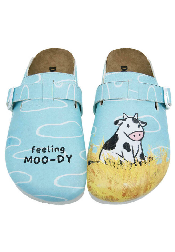 Women Vegan Leather Turquoise Slippers - Feeling Moody - 4