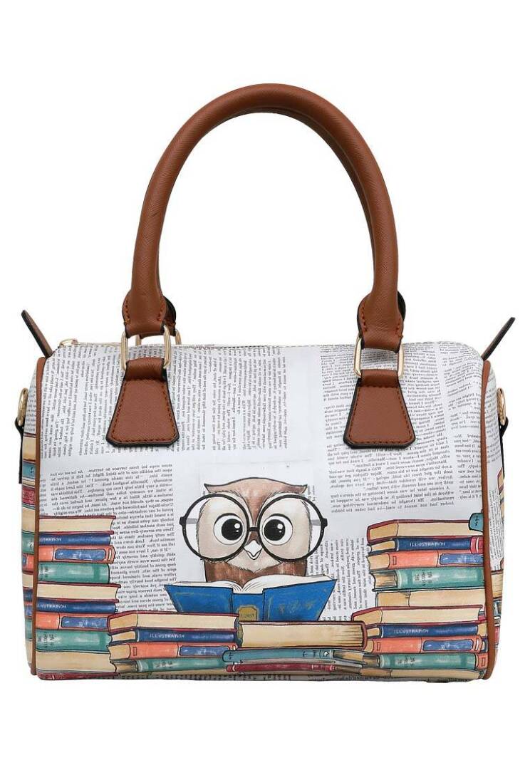 Women Vegan Leather White Handbag - The Wise Owl - 6