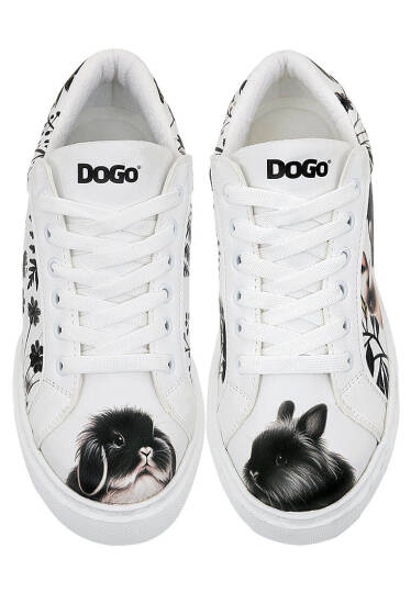 Women Vegan Leather White Platform Sneakers - Fluffy - 5