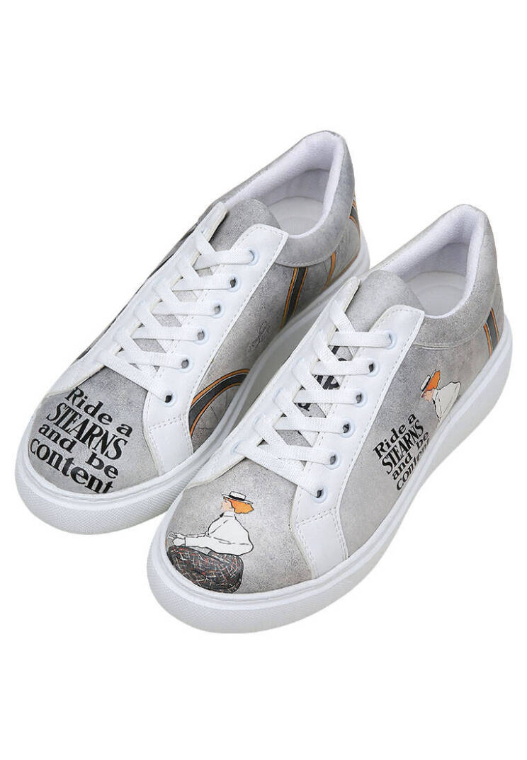 Women Vegan Leather White Platform Sneakers - Rider Woman - 3