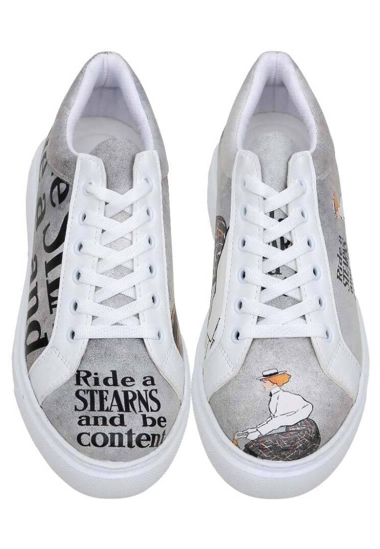 Women Vegan Leather White Platform Sneakers - Rider Woman - 4