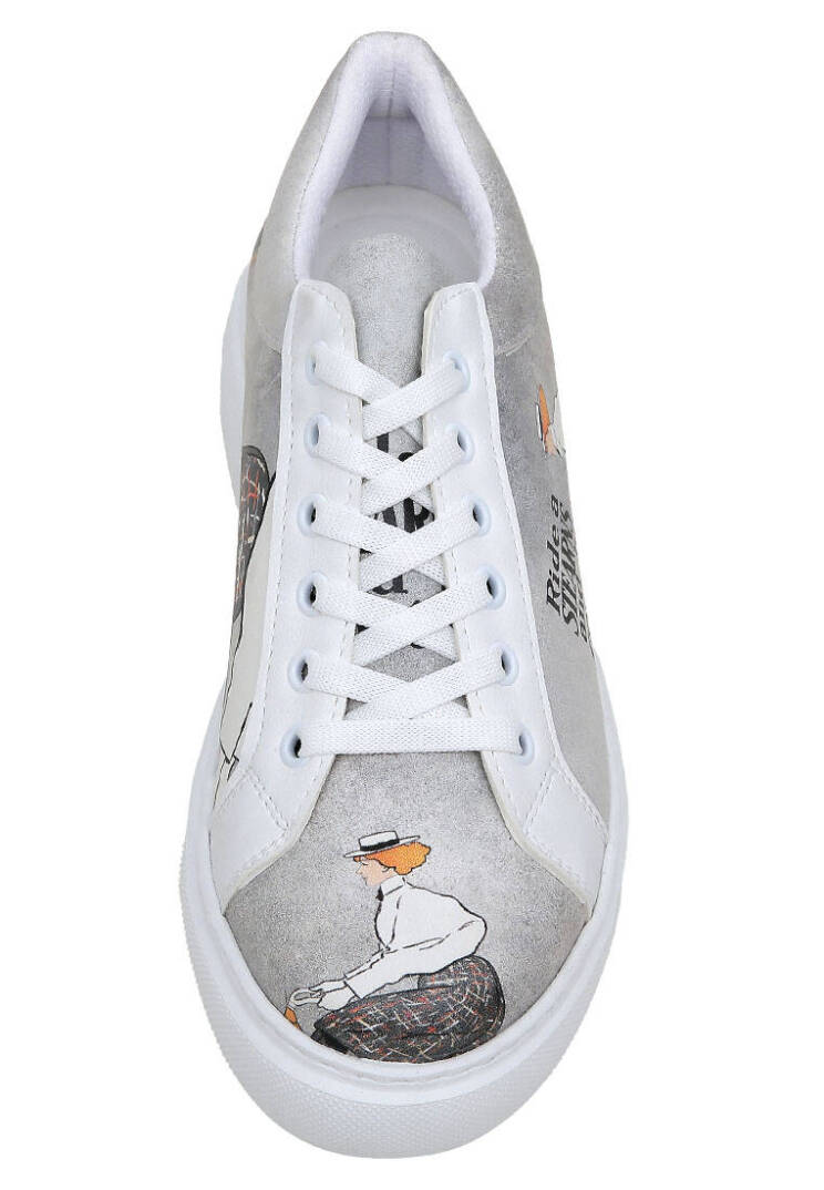Women Vegan Leather White Platform Sneakers - Rider Woman - 7