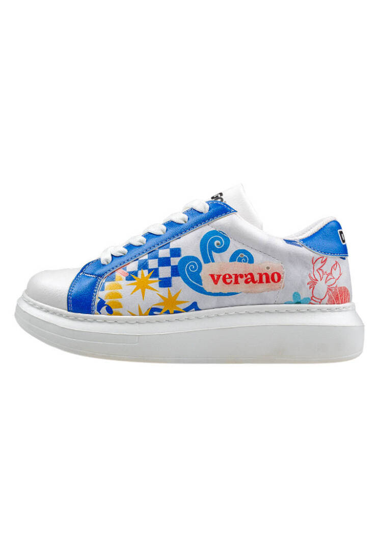 Women Vegan Leather White Sneakers - Azur - 5