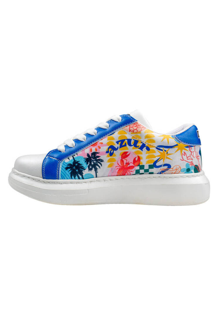 Women Vegan Leather White Sneakers - Azur - 8