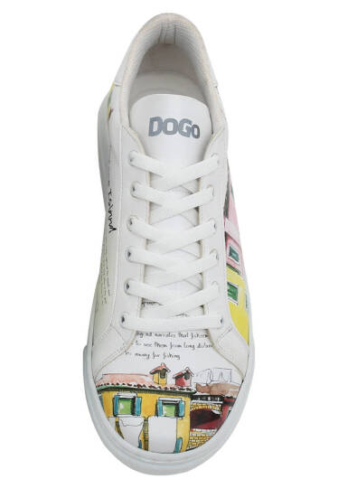 Women Vegan Leather White Sneakers - Burano Island - 6