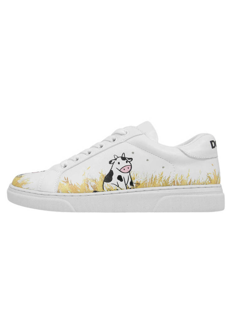 Women Vegan Leather White Sneakers - Feeling Moody - 3