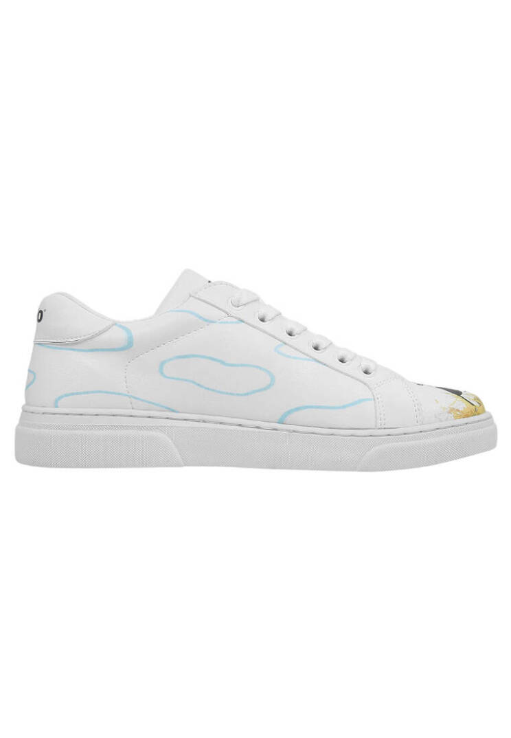 Women Vegan Leather White Sneakers - Feeling Moody - 4