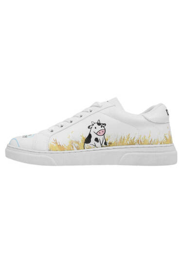 Women Vegan Leather White Sneakers - Feeling Moody - 5