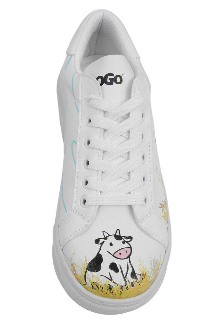 Women Vegan Leather White Sneakers - Feeling Moody - 7
