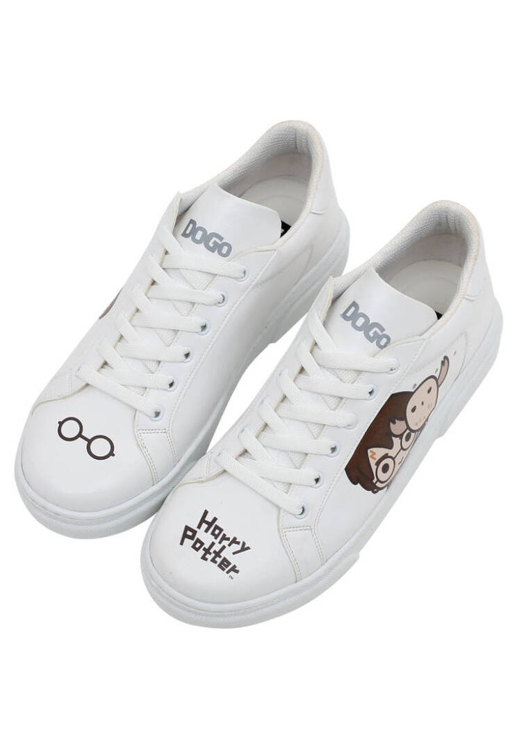 Women Vegan Leather White Sneakers - Friends Till Eternity Harry Potter - 2