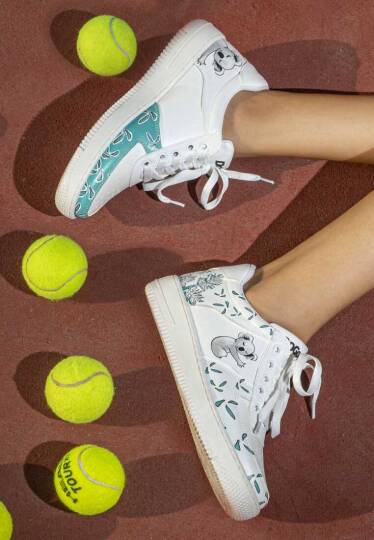 Women Vegan Leather White Sneakers - Koala Hug - 1
