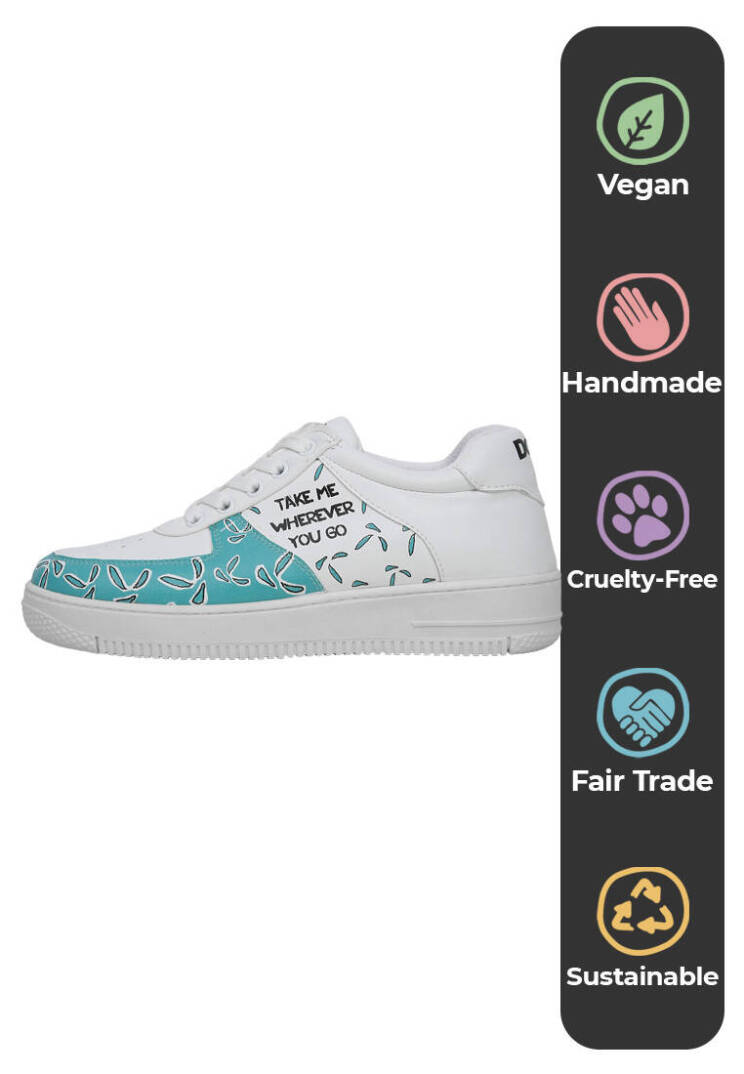 Women Vegan Leather White Sneakers - Koala Hug - 5