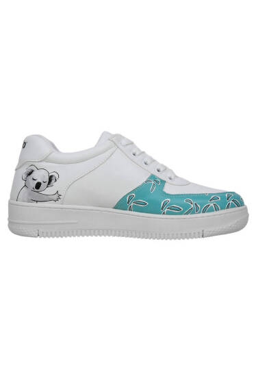 Women Vegan Leather White Sneakers - Koala Hug - 6
