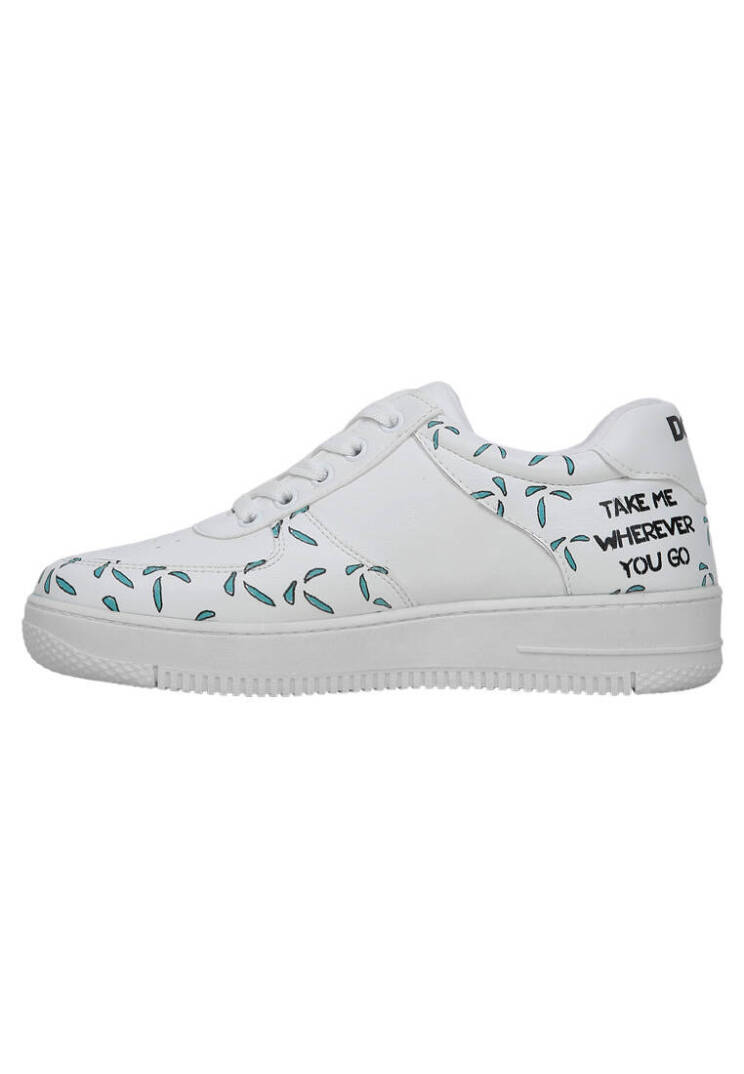 Women Vegan Leather White Sneakers - Koala Hug - 7