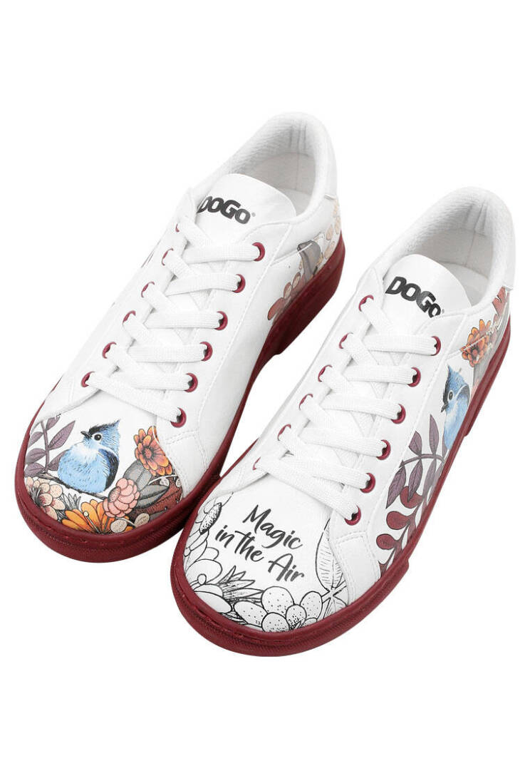 Women Vegan Leather White Sneakers - Magic in the Air - 2