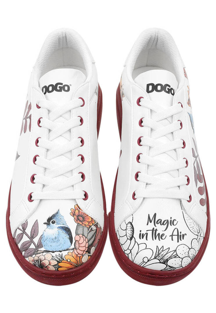 Women Vegan Leather White Sneakers - Magic in the Air - 4