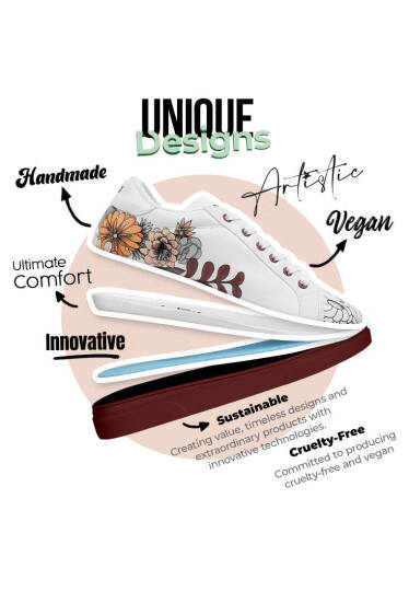 Women Vegan Leather White Sneakers - Magic in the Air - 5
