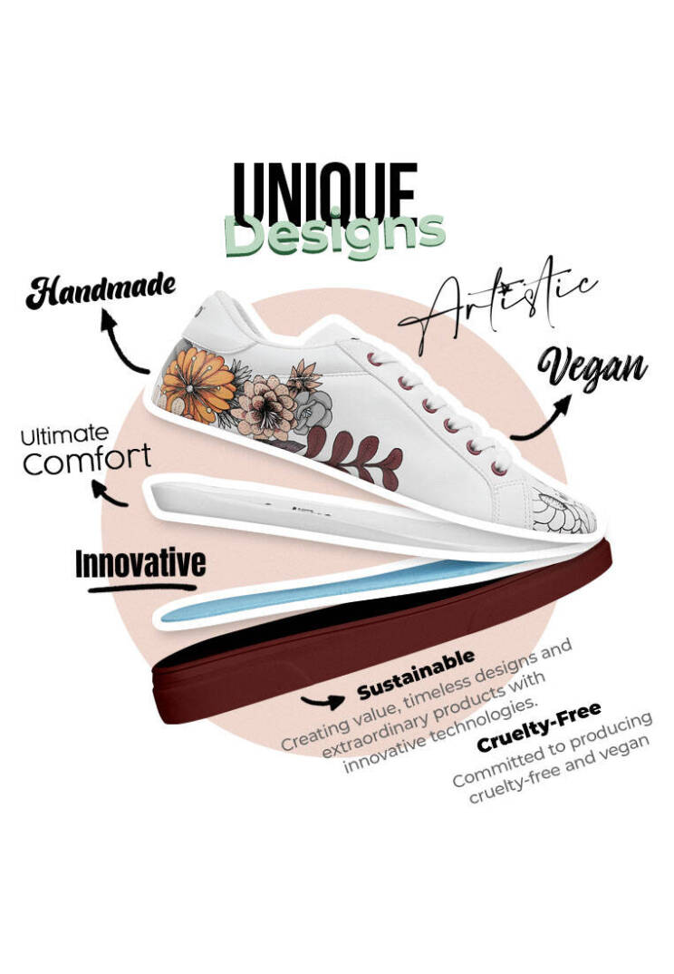 Women Vegan Leather White Sneakers - Magic in the Air - 5
