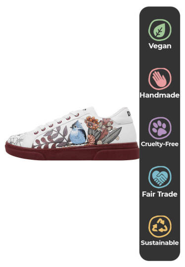 Women Vegan Leather White Sneakers - Magic in the Air - 6
