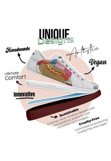 Women Vegan Leather White Sneakers - Manhattan - 3