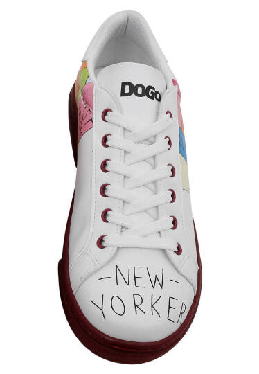 Women Vegan Leather White Sneakers - Manhattan - 7