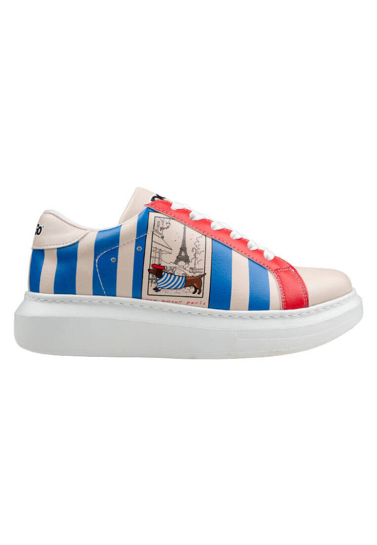 Women Vegan Leather White Sneakers - Mon Amour - 7