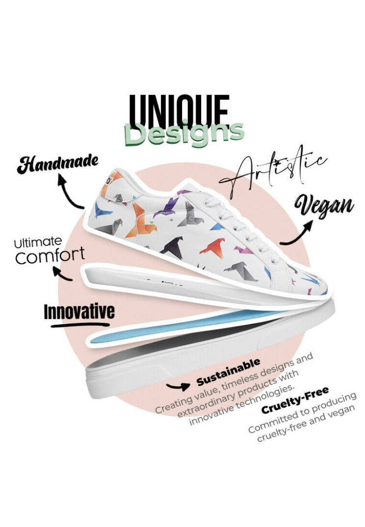 Women Vegan Leather White Sneakers - Paper Like - 4