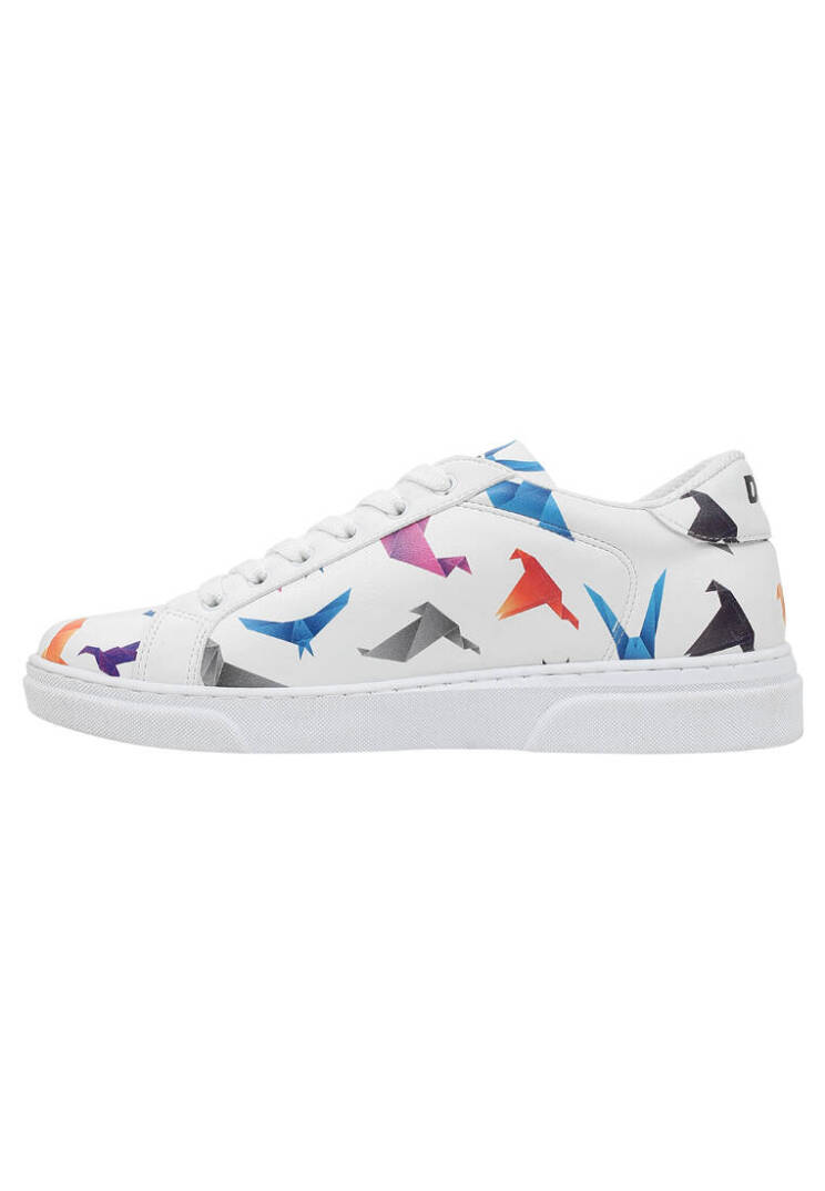 Women Vegan Leather White Sneakers - Paper Like - 6