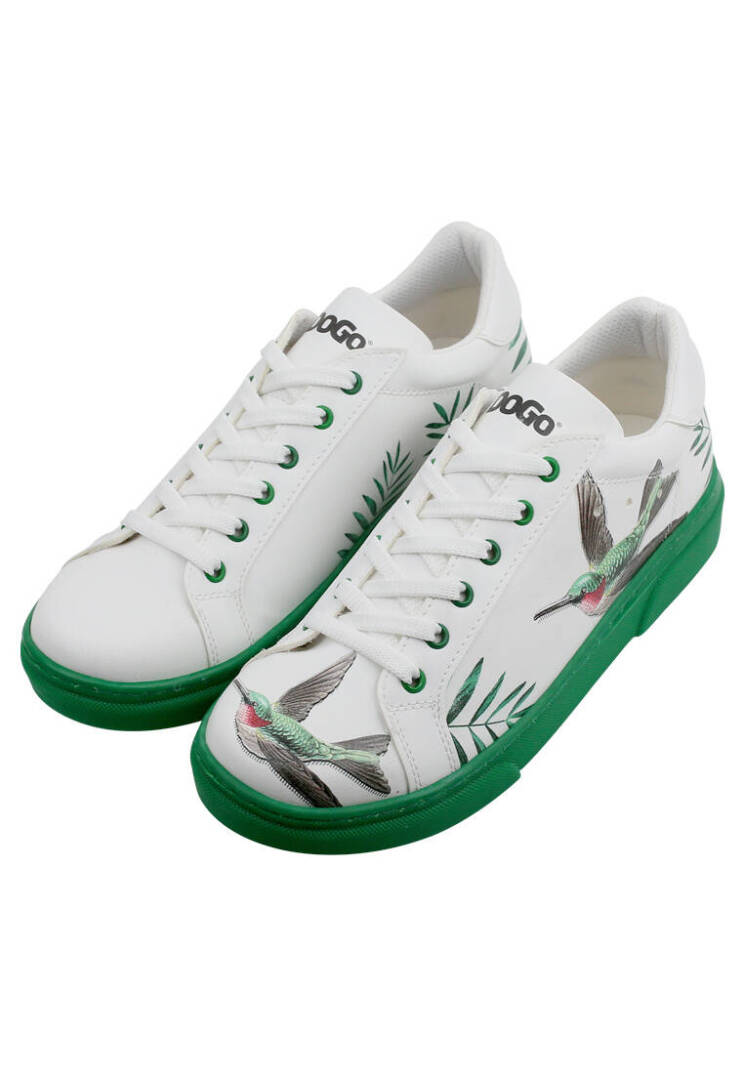 Women Vegan Leather White Sneakers - Soar the Sky - 2