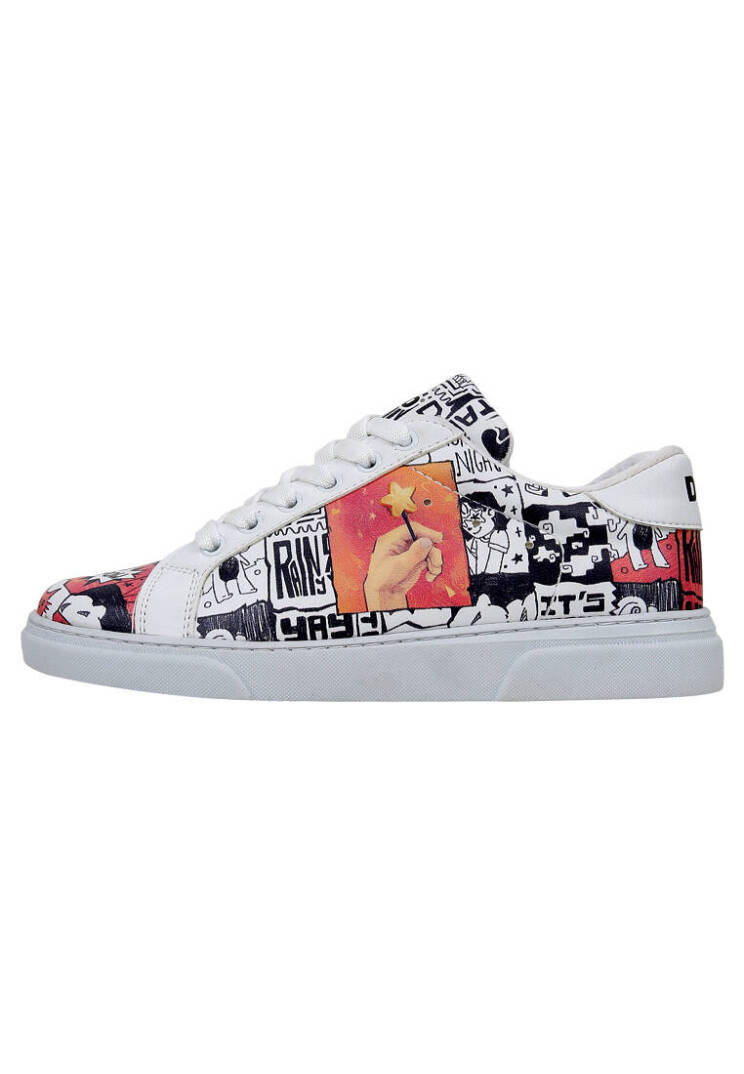 Women Vegan Leather White Sneakers - Star Girl - 4