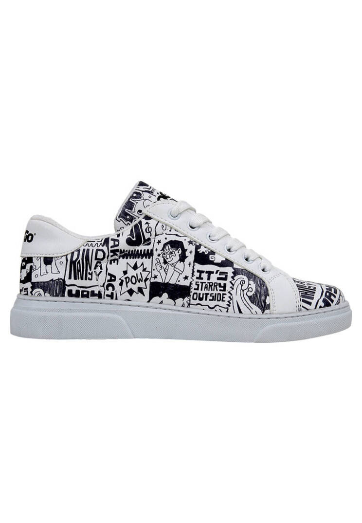 Women Vegan Leather White Sneakers - Star Girl - 5
