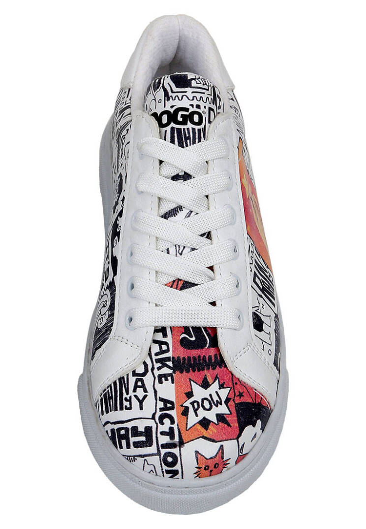 Women Vegan Leather White Sneakers - Star Girl - 6