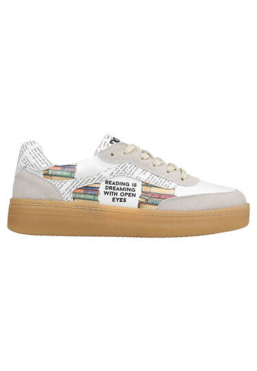 Women Vegan Leather White Sneakers - The Wise Owl - 9