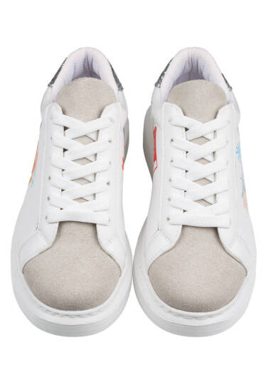 Women Vegan Leather White Sneakers - Travel Collage - 2