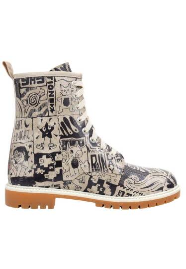 Women Vegan Leather White Tall Boots - Star Girl - 5