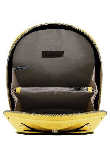 Women Vegan Leather Yellow Backpack - Monochrome Cats - 4