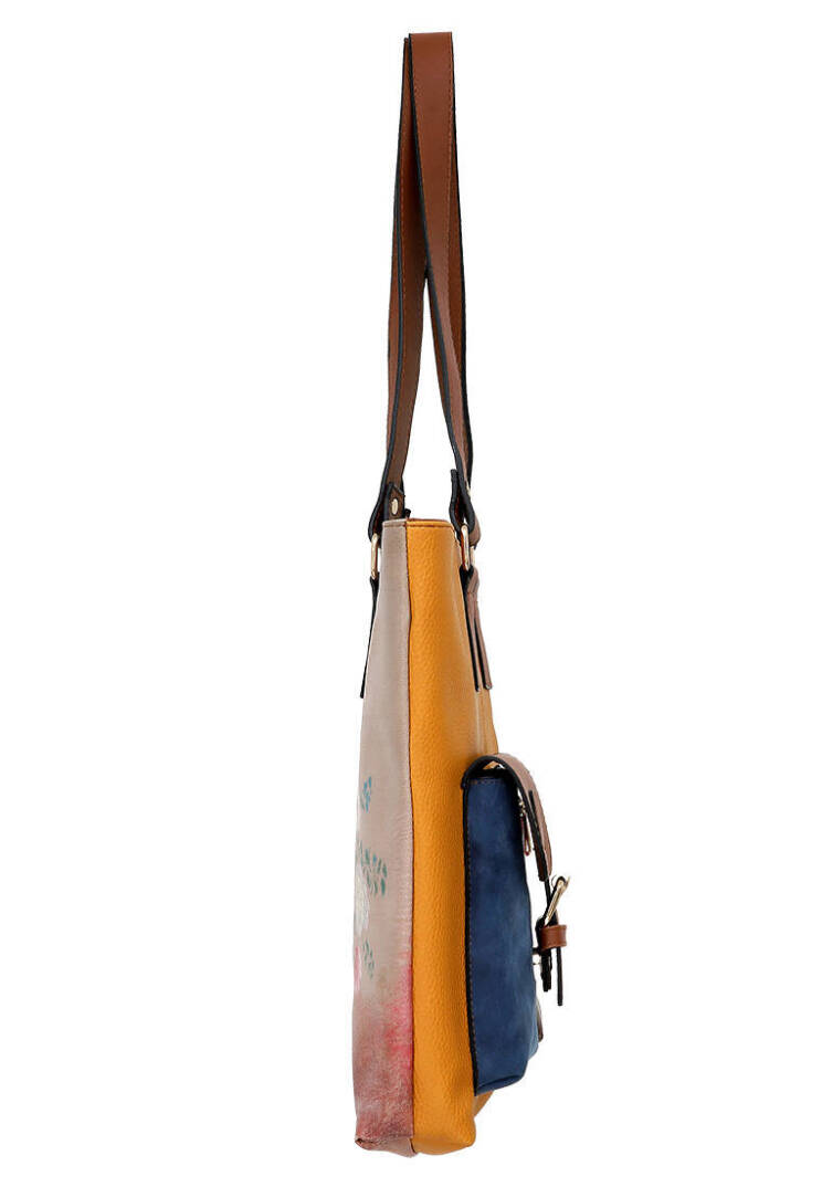 Women Vegan Leather Yellow Shoulder Bag - Full of Hope - 7