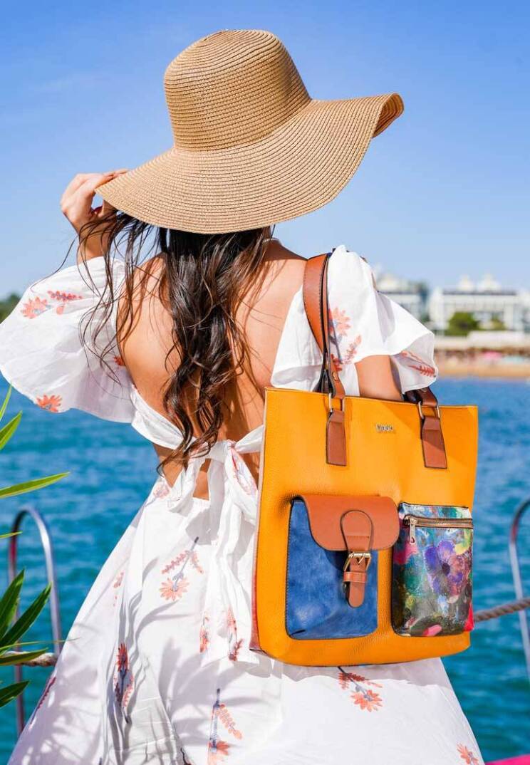 Women Vegan Leather Yellow Shoulder Bag - Full of Hope - 8