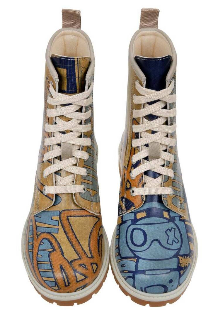 Women Vegan Leather Yellow Tall Boots - Robo Shibuya - 5